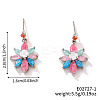 Romantic and Elegant Colorful Flower Brass Stud Earrings for Women KI5371-1-1