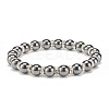 Synthetic Hematite Stretch Bracelet Rhinestone Beaded BJEW-JB08335-02-1