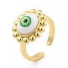 Acrylic Sun with Evil Eye Open Cuff Ring RJEW-B042-07G-04-1