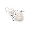 50Pcs Acrylic Imitation Pearl & Glass Pearl Pendants PALLOY-JF04038-05-3