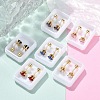 Flat Round Glass Ear Fake Plugs EJEW-H105-22G-C-3