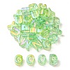 UV Plating Rainbow Iridescent Acrylic Beads OACR-C012-02D-1-1