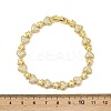 Brass Micro Pave Clear Cubic Zirconia Link Chain Bracelets for Women BJEW-P366-01A-G-3