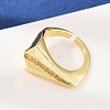 Brass Micro Pave Cubic Zirconia Adjustable Cuff Rings RJEW-C140-01G-3