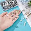 120Pcs 6 Styles 304 Stainless Steel Ribbon Crimp Ends STAS-UN0063-91P-3