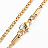 304 Stainless Steel Box Chain Necklaces NJEW-L450-05G-1