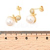 Round Brass Micro Pave Clear Cubic Zirconia Stud Earrings EJEW-A135-25G-5