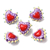 Baking Paint Glass Bumpy Beads Heart LAMP-V001-09G-1