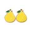 Fruit Seris 304 Stainless Steel Enamel Charms STAS-U060-03G-12-1