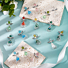 21Pcs 7 Colors Electroplate Glass Bead Pendants PALLOY-FH00162-4
