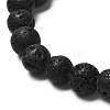 Natural Lava Rock Beads Stretch Bracelet BJEW-JB06885-5