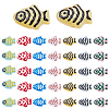20Pcs Painted Glass Beads Enamel Beads BLOW-PA0001-01-7