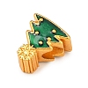 Christams Brass Enamel European Beads KK-F922-03B-G-2