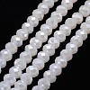 Electroplate Opaque Solid Color Crystal Glass Rondelle Beads Strands EGLA-F047A-01AB-1