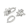 Brass Micro Pave Clear Cubic Zirconia Fold Over Clasps KK-U043-17P-2