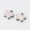 Tarnish Resistant Original Color 201 Stainless Steel Flower Hand Stamping Blank Tag Charms STAS-E078-10-1