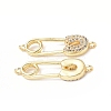 Eco-Friendly Rack Plating Brass Micro Pave Clear Cubic Zirconia Connector Charms KK-F845-05G-1