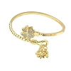 Brass Micro Pave Clear Cubic Zirconia Cuff Bangles BJEW-F513-04G-4