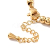 PVD Vacuum Plating 201 Stainless Steel Round Beaded Bracelet for Women STAS-D179-03G-02-3