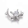 Brass Micro Pave Cubic Zirconia Links ZIRC-L078-024P-NR-1