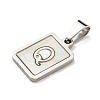 304 Stainless Steel Pave Natural White Shell Pendants STAS-S130-03P-Q-2
