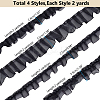 4Pcs 4 Styles Double & Single Layer Chinlon Lace Trim Fabric DIY-WR0003-87B-2