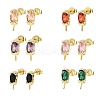 Brass Micro Pave Cubic Zirconia Earring Findings KK-D226-10G-1