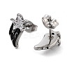 Star Wing 316 Surgical Stainless Steel Pave Clear Cubic Zirconia Stud Earrings for Women Men EJEW-Z050-01A-AS-2