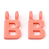 Rack Plating Spray Painted Alloy 2-Loop Link Pendants PALLOY-N176-01B-2