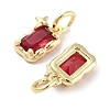 Brass Micro Pave Cubic Zirconia Charms KK-C051-10G-06-2