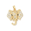 Brass Micro Pave Clear Cubic Zirconia Pendants KK-R213-21G-1