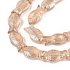 Transparency Electroplate Glass Beads Strands GLAA-T023-40B-04-3