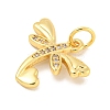 Rack Plating Brass Micro Pave Clear Cubic Zirconia Pendants KK-B093-10B-G-2