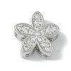 Rack Plating Brass Micro Pave Clear Cubic Zirconia Beads KK-A220-11A-P-1