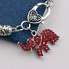 Elephant Alloy & Rhinestone & Imitation Leather Cord Charm Bracelets FS-WG8FE67-01-3
