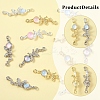 12Pcs 6 Colors Alloy & Glass Butterfly Connector Charms FIND-FS0004-08-2