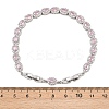 Platinum Tone Brass Micro Pave Cubic Zirconia Tennis Bracelets BJEW-B160-02P-01-6