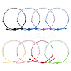 8Pcs 8 Colors Natural Quartz Crystal Braided Bead Bracelets Set BJEW-FI0001-36-1