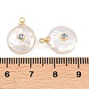 Brass Micro Pave Cubic Zirconia with Natural Pearl Pendants KK-Z146-07C-04-3