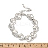 Brass Flat Round Links Bracelets for Women KK-B124-11P-5
