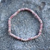 Natural Rhodonite Rondelle Beaded Stretch Bracelets UT5328-16-1