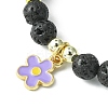 Natural Lava Rock Beaded Stretch Bracelets BJEW-JB09609-3
