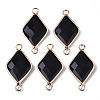 Natural Black Stone Links Connectors G-S359-107A-1