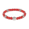 5Pcs 5 Style Natural Gemstone & Synthetic Hematite & Alloy Saint Benedict Beaded Stretch Bracelets Set for Women BJEW-JB08965-4