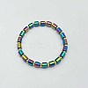Iron & Synthetic Hematite Column Beaded Stretch Bracelet RD5622-4-1