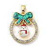 Christmas Brass Micro Pave Cubic Zirconia Pendants KK-H468-01F-01G-1