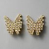 1-Hole Zinc Alloy Rhinestone Shank Buttons FIND-WH0152-110G-1