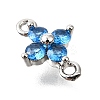 Brass Micro Pave Blue Cubic Zirconia Links KK-D356-06A-P-2
