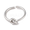Non-Tarnish Simple Knotted 304 Stainless Steel Open Cuff Ring for Women Men RJEW-Z038-05P-2