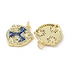 Brass Micro Pave Clear Cubic Zirconia Pendants KK-C045-28G-2